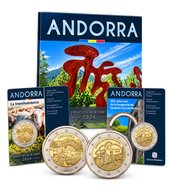 Andorra 2026 — Série Anual e moedas comemorativas de 2€ em coincard