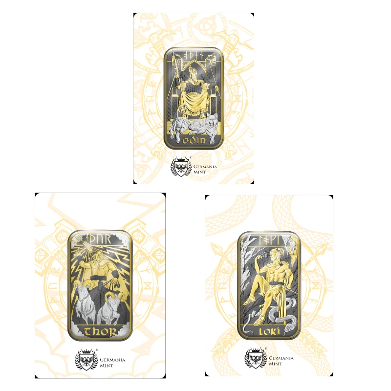 The Royal Mint 2026 – Deuses Nórdicos  - Barra de Prata de 1 oz x 3 