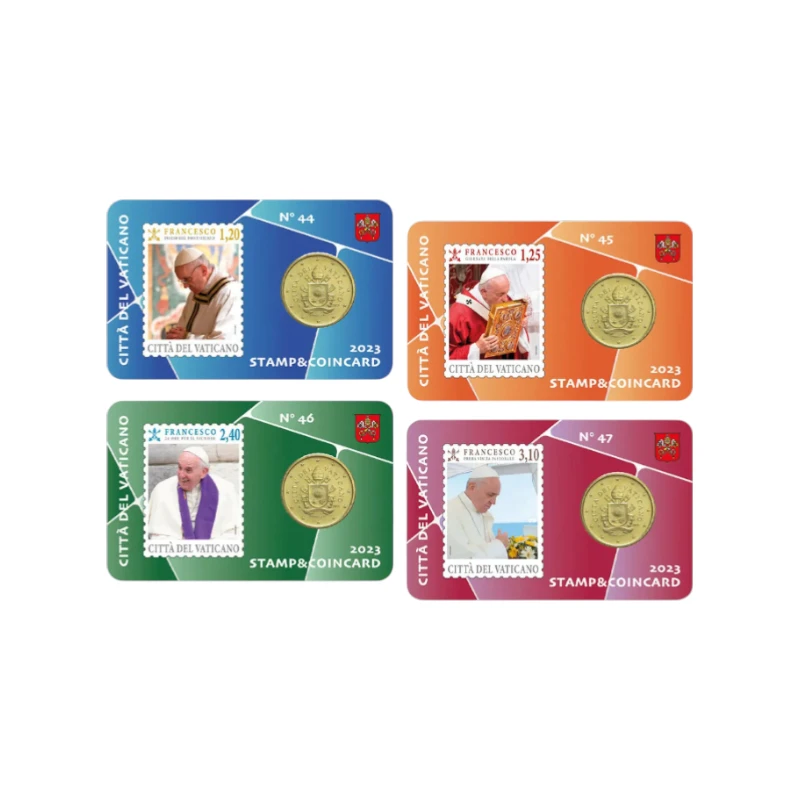 Vaticano 2023 - Coincard 0.50€ + stamp - pack 4