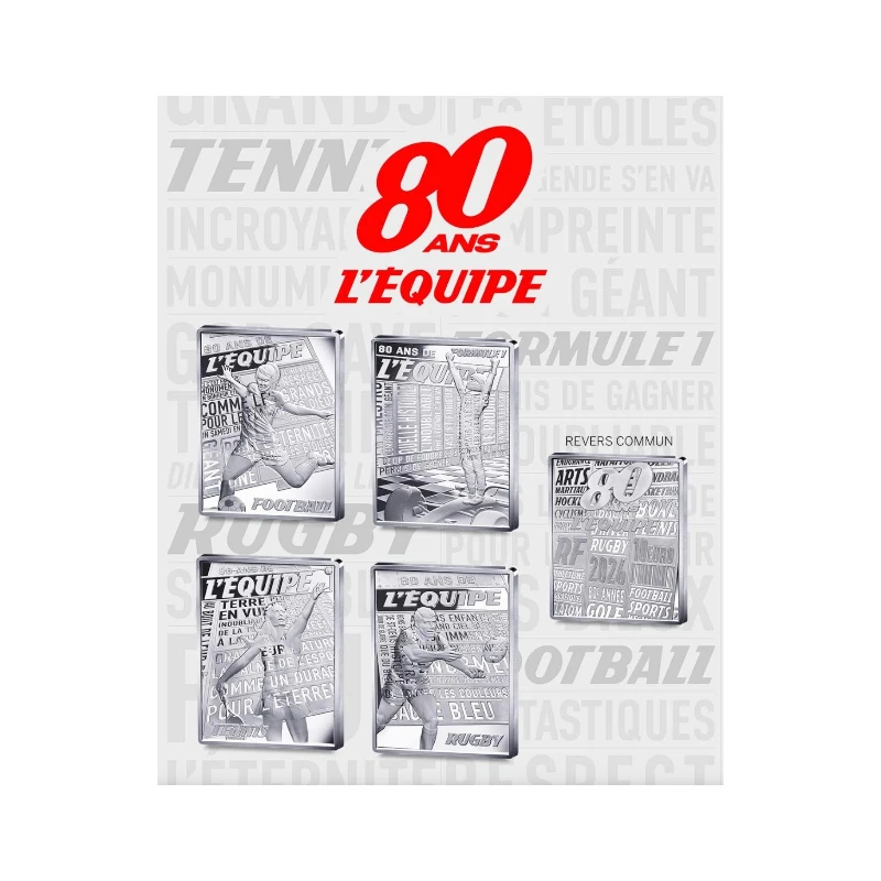 França 2026 – L’Équipe 80 Anos – Tennis • Football • Rugby • Formula 1 – 10€